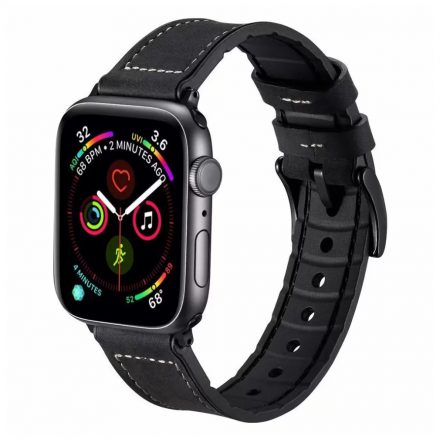 XPRO™ Apple Watch szilikon / bőr szíj Fekete 38mm / 40mm / 41mm