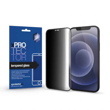 XPRO™ Tempered Glass 0.33 Full 3D Black FG PRIVACY kijelzővédő üveg / üvegfólia Apple iPhone 13 / 13 Pro / 14 készülékhez