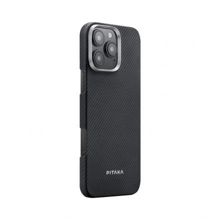 Pitaka ULTRA-SLIM tok Black/Grey Twill Apple iPhone 16 Pro Max készülékhez - MagSafe rögzítéssel (KI1601PMA)