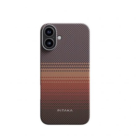 Pitaka Tactile Woven tok SUNSET Apple iPhone 16 készülékhez - MagSafe rögzítéssel (KI1601U)