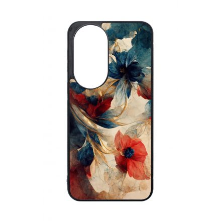 Gyönyörű piros-kék virágos Art Huawei tok