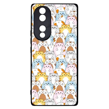 Tündéri Kawaii cica mintás Honor 70 tok