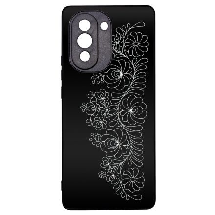 Elegant Matyó - Black magyar mintás hungarian folk Huawei Nova 10 tok