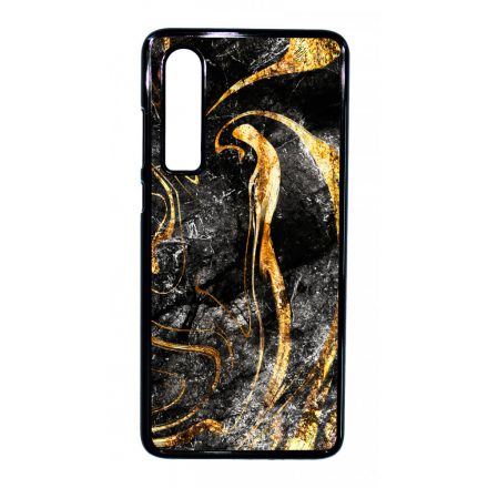 Luxury Golden Black marvanyos marvany mintas Huawei P30 tok