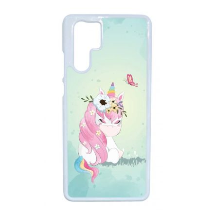 Édes unikornis és a Pillangó unicorn egyszarvú Huawei P30 Pro fehér tok