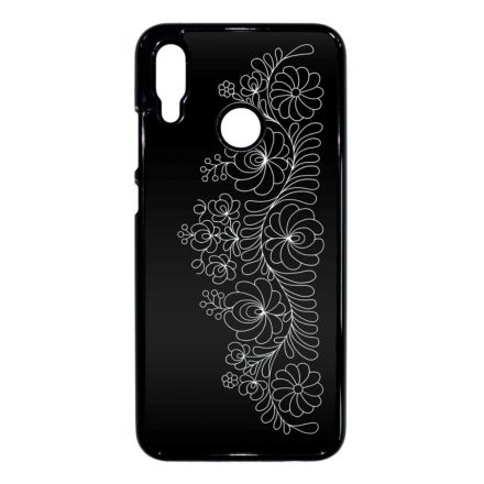 Elegant Matyó - Black magyar mintás hungarian folk Huawei P Smart 2019 fekete tok