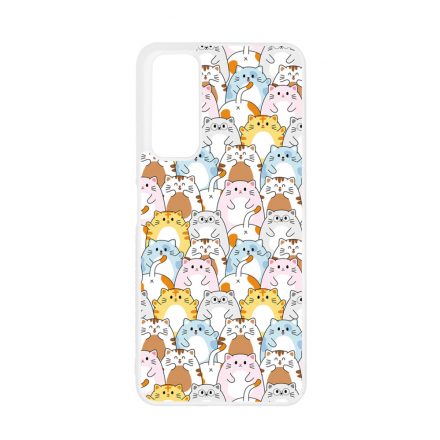 Tündéri Kawaii cica mintás Huawei P Smart (2021) tok