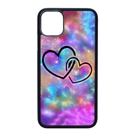 szerelem szerelmes szíves szivecskés hipster iPhone 11 (6.1) fekete tok