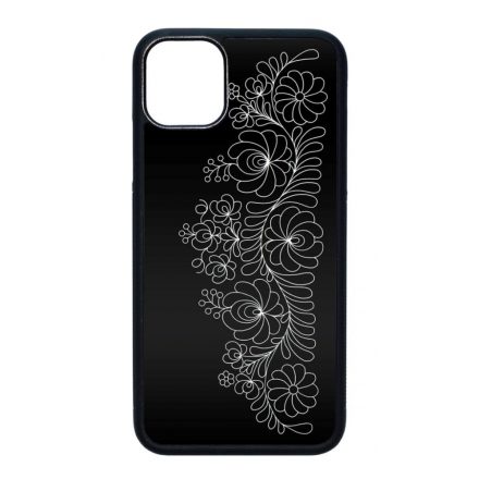 Elegant Matyó - Black magyar mintás hungarian folk iPhone 11 fekete tok