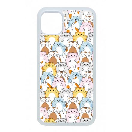 Tündéri Kawaii cica mintás iPhone 11 tok