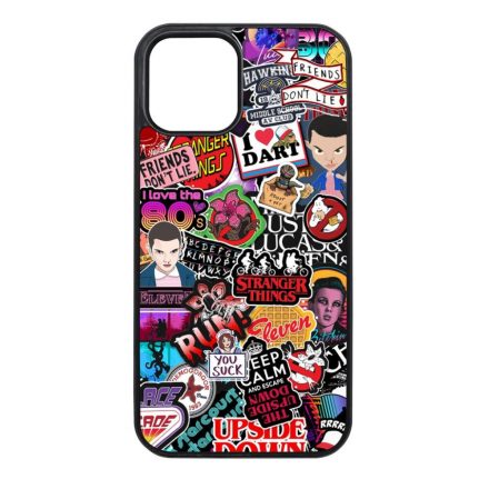 Stranger things matricabomba stickerbomb iPhone 12 - 12 Pro fekete tok