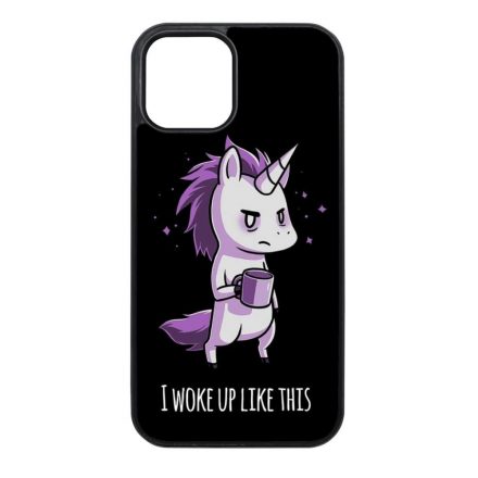 Unikornis - morcos reggel unicorn egyszarvú iPhone 12 - 12 Pro fekete tok