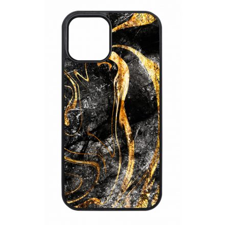 Luxury Golden Black marvanyos marvany mintas iPhone 12 - 12 Pro tok