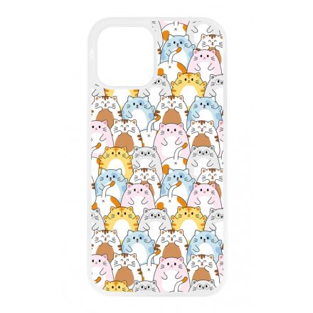 Tündéri Kawaii cica mintás iPhone 12/12 Pro tok