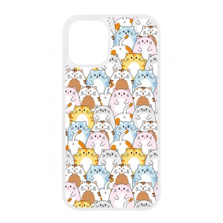 Tündéri Kawaii cica mintás iPhone 12 Mini tok