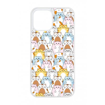 Tündéri Kawaii cica mintás iPhone 12 Pro Max tok