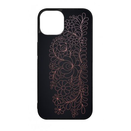 Elegáns Matyó - Rosegold magyar mintás hungarian folk iPhone 13 tok