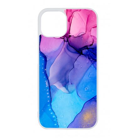 Blue Pink Gradient Ink kek rozsaszin marvanyos iPhone 13 tok