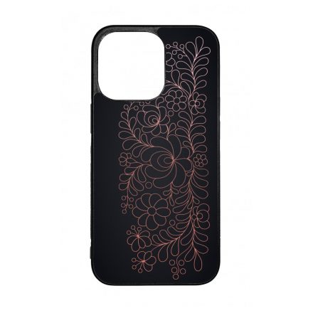 Elegáns Matyó - Rosegold magyar mintás hungarian folk iPhone 13 Pro tok