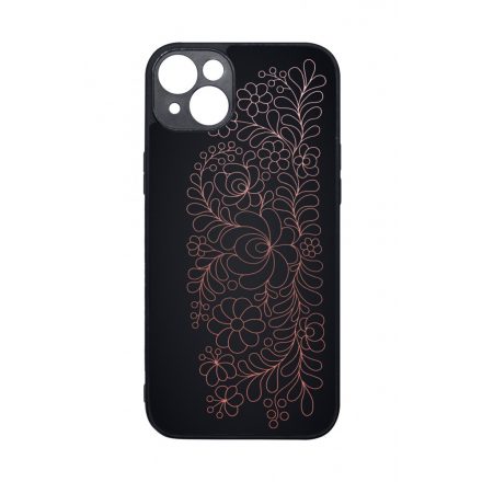 Elegáns Matyó - Rosegold magyar mintás hungarian folk iPhone 14 Plus tok