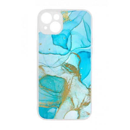 Ocean Blue Gold marvanyos marvany mintas iPhone 14 Plus tok