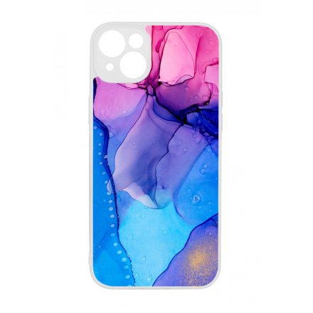 Blue Pink Gradient Ink kek rozsaszin marvanyos iPhone 14 Plus tok