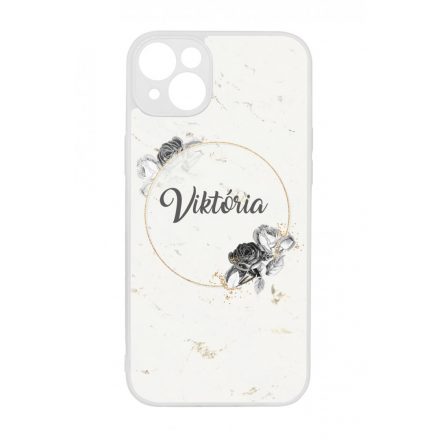 marble marvany mintas Rozsa viragos iPhone 14 Plus tok