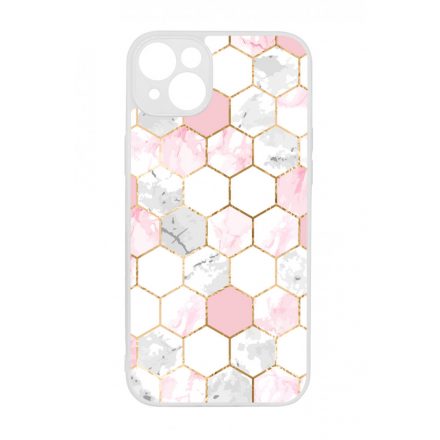 Geometric Rose Gold marvanyos marvany mintas iPhone 14 Plus tok