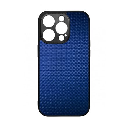 Gyönyörű kék karbon fiber mintás iPhone 14 Pro tok