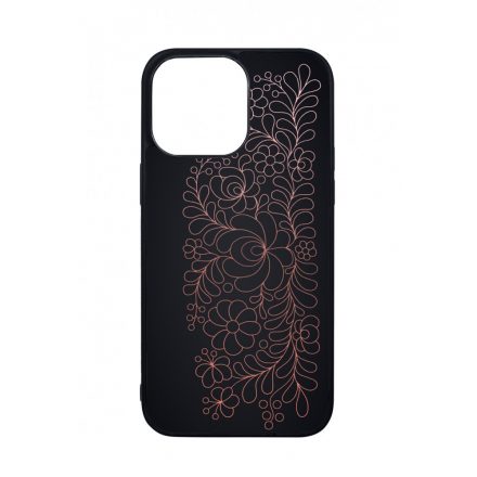 Elegáns Matyó - Rosegold magyar mintás hungarian folk iPhone 14 Pro Max tok