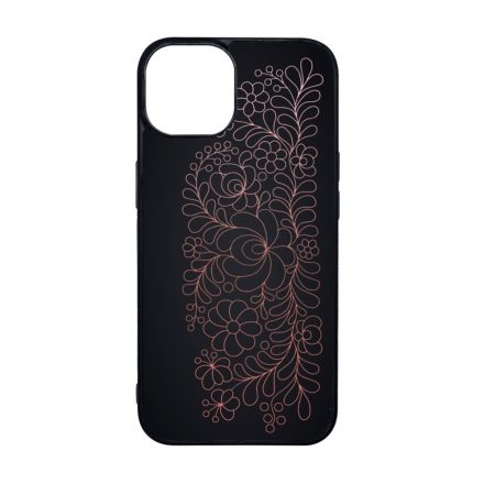 Elegáns Matyó - Rosegold magyar mintás hungarian folk iPhone 15 tok