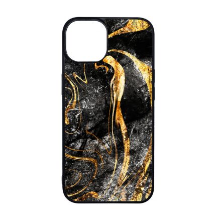 Luxury Golden Black marvanyos marvany mintas iPhone 15 tok