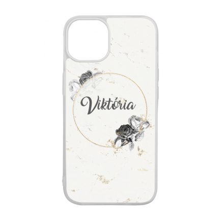 marble marvany mintas Rozsa viragos iPhone 15 tok