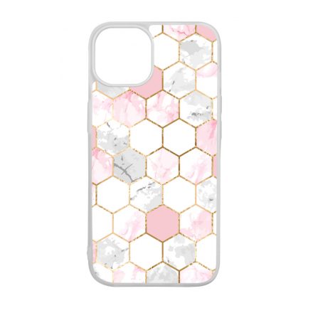 Geometric Rose Gold marvanyos marvany mintas iPhone 15 tok