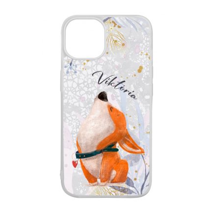 Cuki corgi kutyus - Téli mintás iPhone 15 tok