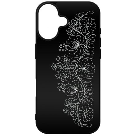 Elegant Matyó - Black magyar mintás hungarian folk iPhone 16 tok