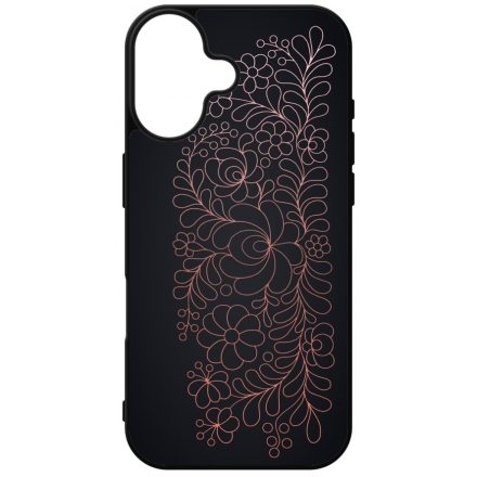 Elegáns Matyó - Rosegold magyar mintás hungarian folk iPhone 16 tok