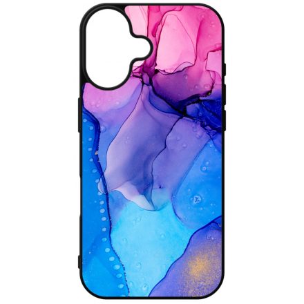 Blue Pink Gradient Ink kek rozsaszin marvanyos iPhone 16 tok