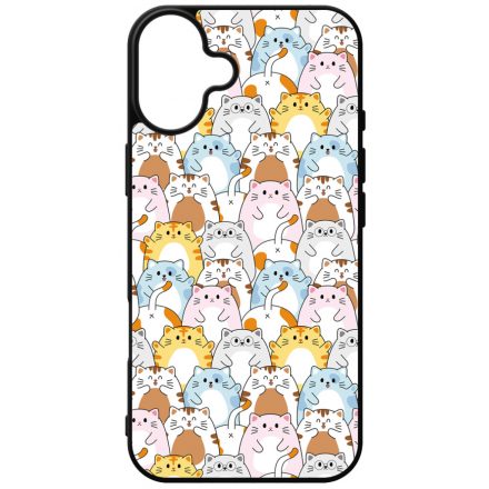 Tündéri Kawaii cica mintás iPhone 16 Plus tok