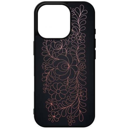 Elegáns Matyó - Rosegold magyar mintás hungarian folk iPhone 16 Pro tok