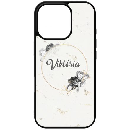 marble marvany mintas Rozsa viragos iPhone 16 Pro tok