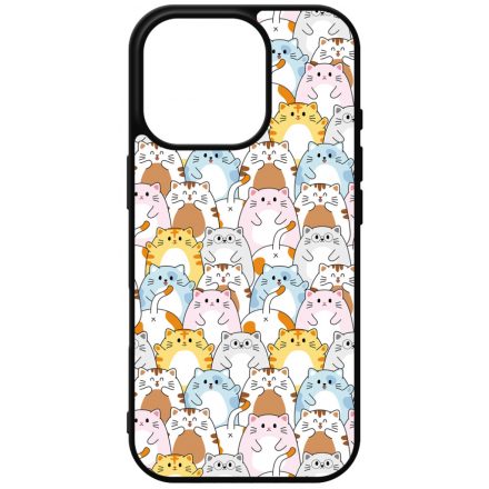 Tündéri Kawaii cica mintás iPhone 16 Pro tok