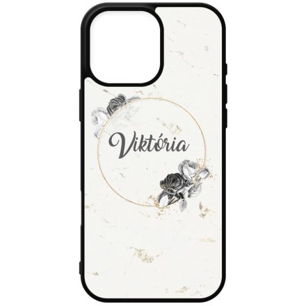 marble marvany mintas Rozsa viragos iPhone 16 Pro Max tok