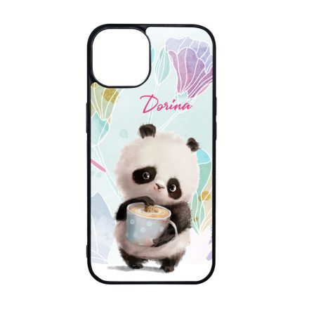 Kérd a neveddel - Kávés Panda szilikon iPhone tok