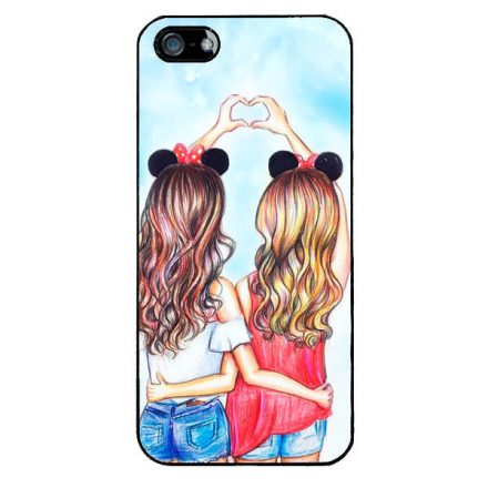 barátnők bff best friends forever legjobb barátnős besties iPhone 5/5s/SE fehér tok