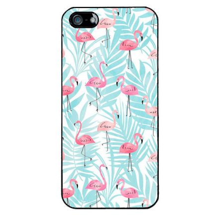 Flamingo Pálmafa nyár iPhone 5/5s/SE fehér tok