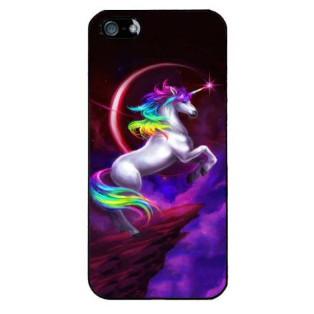 unicorn unikornis fantasy csajos iPhone 5/5s/SE fekete tok