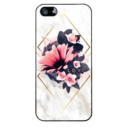 Marble Love marvany mintas viragos iPhone 5/5s/SE fekete tok