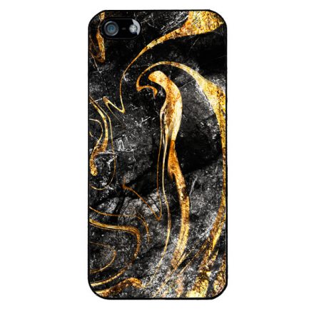 Luxury Golden Black marvanyos marvany mintas iPhone 5/5s/Se (2016) tok