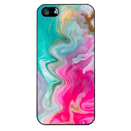 Pink gold Mixed Inks arany mintas marvanyos iPhone 5/5s/Se (2016) tok